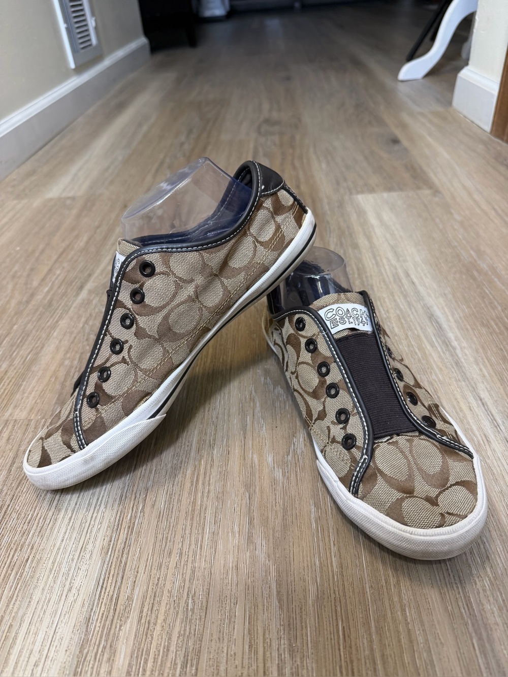 Coach Chrissy Signature Canvas Slip-On Sneakers Women’s Size 10B